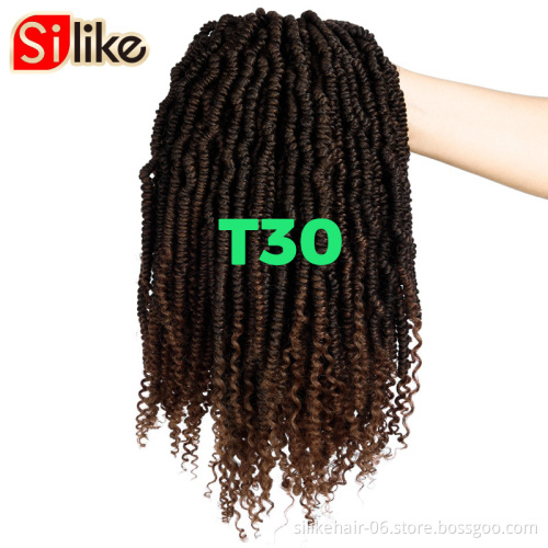 Passion Spring Twists Synthetic Crochet Hair Extensions Ombre Crochet Braids Fiber Pre looped Fluffy Twists Braiding Hair Bulk